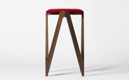 CO･DA･MA High Stool＜ウォールナット＞（NC-158 レッド）