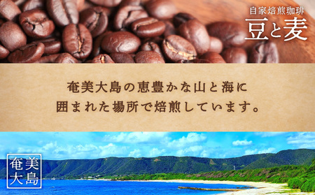 【自家焙煎】オリジナルブレンドNo.５（粉）300g×2　A017-001-02 コーヒー 珈琲 豆 粉 ブレンド ブラジル 中深煎り コロンビア 深煎り 鮮度抜群 豆と麦 鹿児島県 奄美市 奄美大島 おすすめ ランキング プレゼント ギフト