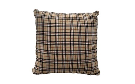 AF-34.【綿わた100％】クッション（45×45cm）１個《カバー付き》ベージュチェック