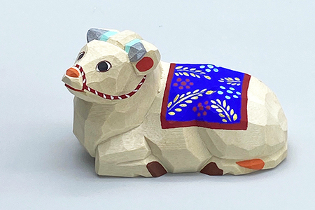 FD-2.【新年のお祝いに】干支一刀彫　丑（うし）　小