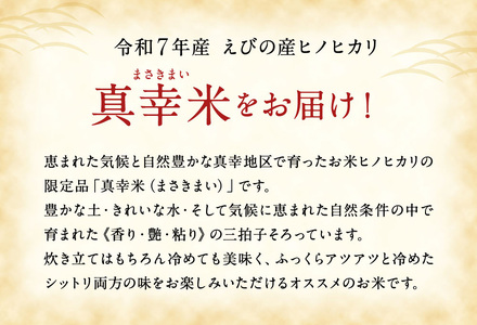 【令和7年度】【3回定期便】 限定品 えびの産 ヒノヒカリ 真幸米(まさきまい) 5kg×3ヶ月 米 ひのひかり お米 精米 白米 宮崎県産 九州産 送料無料 こめ おにぎり お弁当