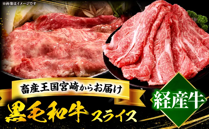 宮崎県産黒毛和牛(経産)肩ローススライス 1kg（500g×2）_b0752_my_x2