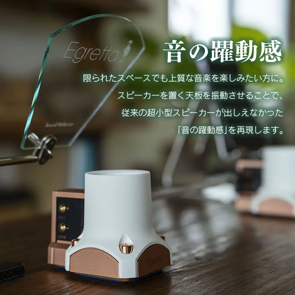スピーカー デスクトップ 超小型 オーディオ Egretta ハイルドライバー搭載デスクトップ振動スピーカー OCT BEAT アンプセット　OE025_013