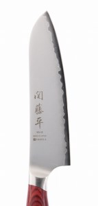 H15-13 関藤平 赤ハンドル 三徳包丁