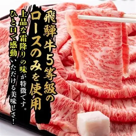 飛騨牛5等級ロース・すき焼きしゃぶしゃぶ用 800g【配送不可地域：離島】【1043499】