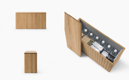 備蓄品収納ボックス IF WALL M （Wood）