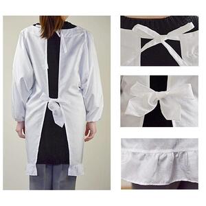 白割烹着　撥水　富士絹エプロン