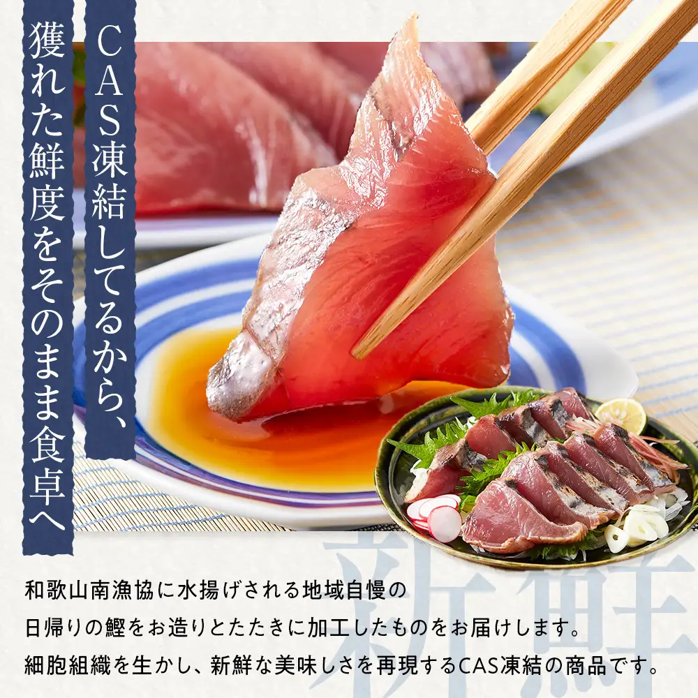 白浜日帰り鰹刺身 約200g たたき 約200g 満足セット