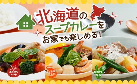 スープカレーの素 うちのスープカレー 3種セット 計6袋 トマト味 濃厚エビ味 昆布だし和風味 小分け スープカレー スパイス スープ カレー 簡単 手軽 ピーアンドピー 送料無料 北海道 札幌市