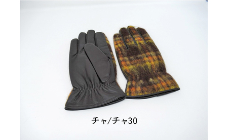 紳士牛革生地コンビ手袋（001217121） クロ/チャ30
