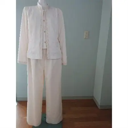 シルクパンツ　生成白　丹後シルク_装飾品・工芸品 女性・レディース 洋服 _【1222522】