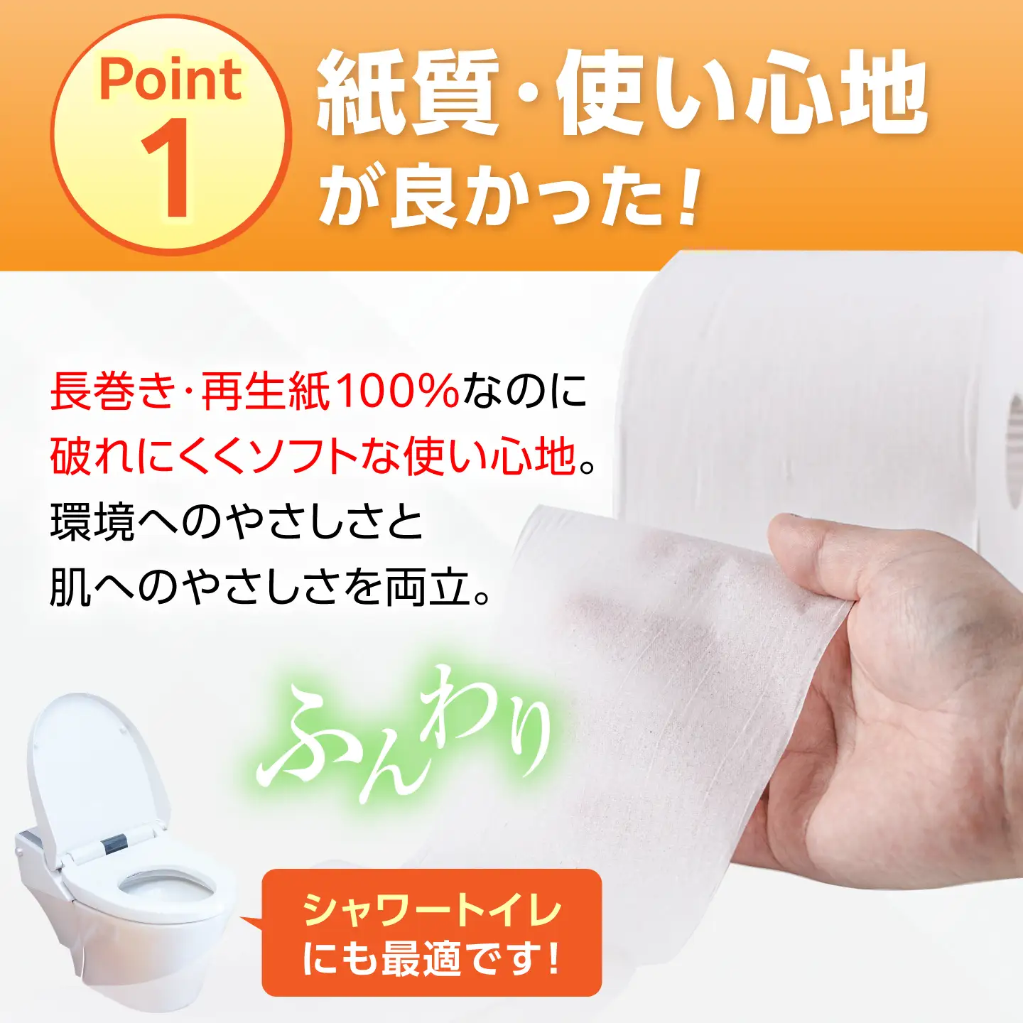 【隔月 全3回定期便】トイレットペーパー ダブル 長巻き 65m 6ロール×8パック エコ ワンタッチ コアレス [VAA076]