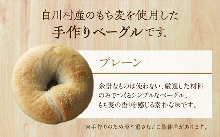定期便3回お届け 白川郷産 もち麦使用 ベーグル（プレーン）10個セット アオイロ・ベーグル もちもち ベーグル 国産 小麦 もち麦 使用 冷凍 個包装 アオイロ・カフェ 岐阜県 白川村 白川郷 世界遺産 手作り パン 30000円 [S787] 