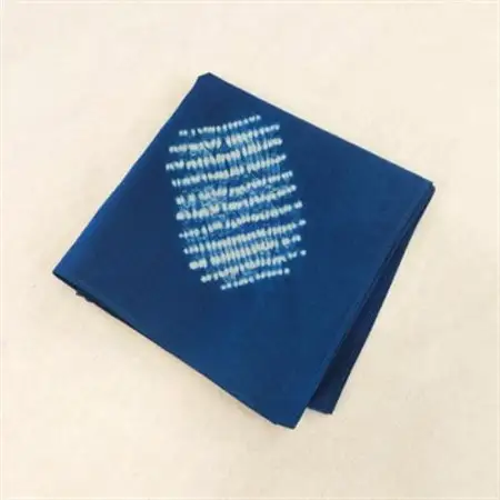 【本藍染め】手ぬぐい＆ハンカチ各1枚セット_装飾品・工芸品  服飾小物 _【1490966】
