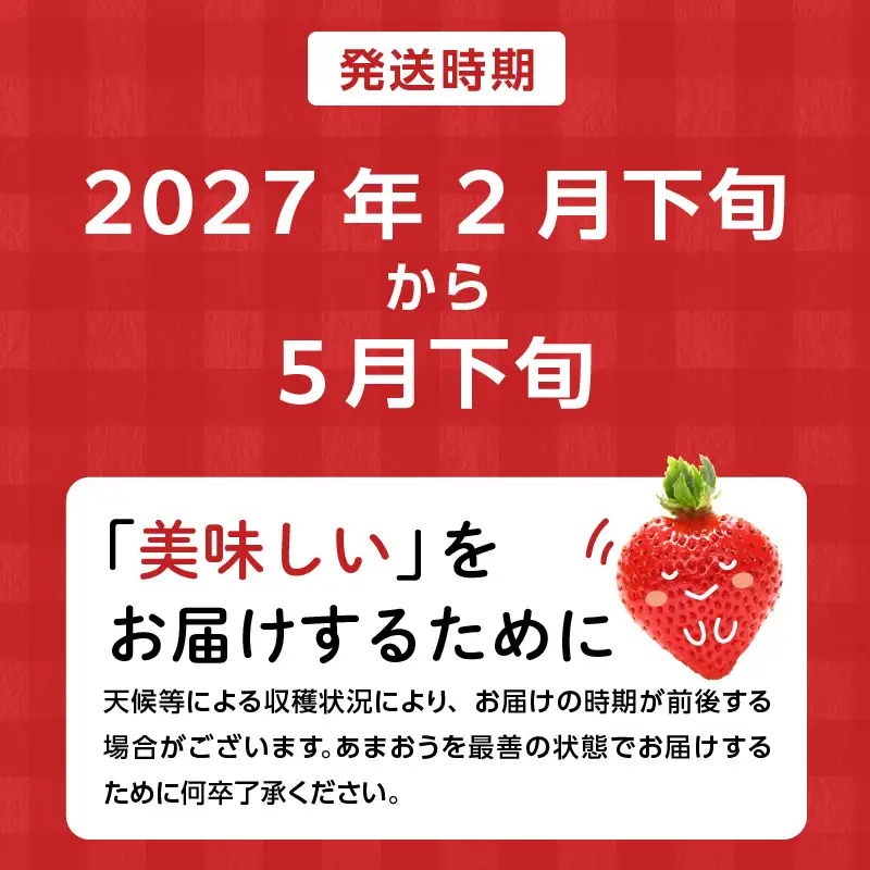 【数量限定】【2027年2月から順次発送】ファミリー向け あまおう約270g×2パック【訳あり】_あまおう いちご 果物 フルーツ ストロベリー〔Fi068〕