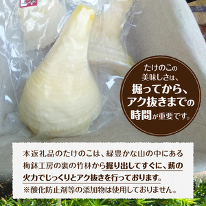 薪で炊いた柔らか仕立てのたけのこ水煮 （穂先5袋セット）