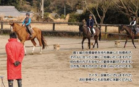 初心者向け　ビジター乗馬体験　エヒメ乗馬クラブ（小学生以上1名 30分+引き馬1周）