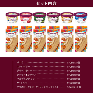 ハーゲンダッツ『ミニカップ(6個)＆クリスピーサンド(12個)セット』アイスクリーム アイス スイーツ デザート_H0016-125