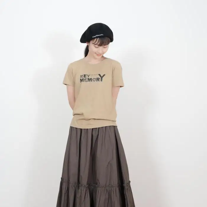 《2》【KEYMEMORY 鎌倉】フラワーロゴTシャツ BEIGE