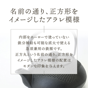 南部鉄器 鉄瓶 正方丸あられ 0.7L [AK041]