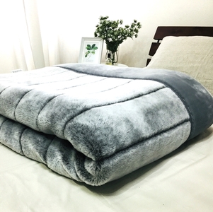 ボリューム マイヤー2枚合わせ毛布 シングル グレー JY-2401GY [4789]
