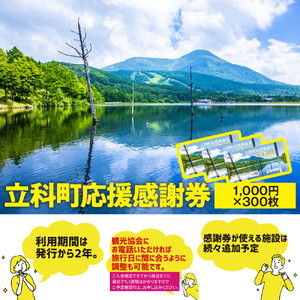 ふるさと納税限定「立科町応援感謝券」1,000円×300枚