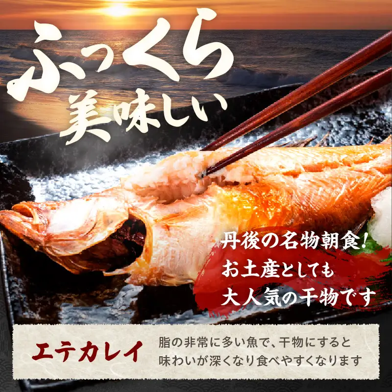 【店主一押し！絶品干物！高リピート！】エテカレイ一夜干し　大サイズ（夕食サイズ）5枚