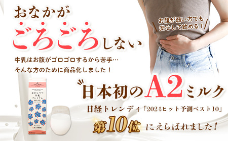【定期便：全3回】なかしべつ牛乳プレミアム NA2 MILK 1000ml×12本【1403201】