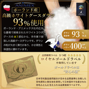 【春夏用】洗える羽毛布団 シングル 肌掛け ダウン 夏 春 ホワイトグースダウン93% 0.3kg 青系柄 [川村羽毛 山梨県 韮崎市 20743704]