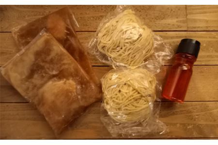 【 定期便 3回 】たつみ の 「 魚介醤油 つけめん 」＋「 自家製 カツオ ラー油 」 セット （ 2食 入り BOX ） | らーめん・つけめん　たつみ つけ麺