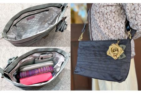 アシンメトリーショルダー 【 ブルーグレー 】 |  バッグ ハンドメイド MIEN