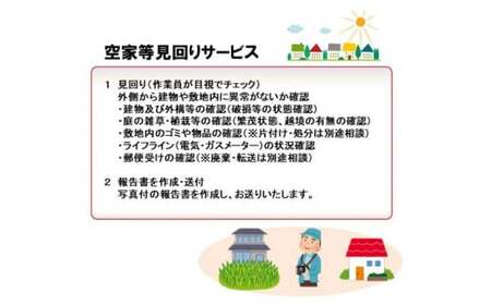 空き家等見回りサービス ／ 空き家 見回り 越谷市内 サービス 防犯 地元 建物 外構 状態確認 代行 調査 写真付 報告書 送付 埼玉県 No.001