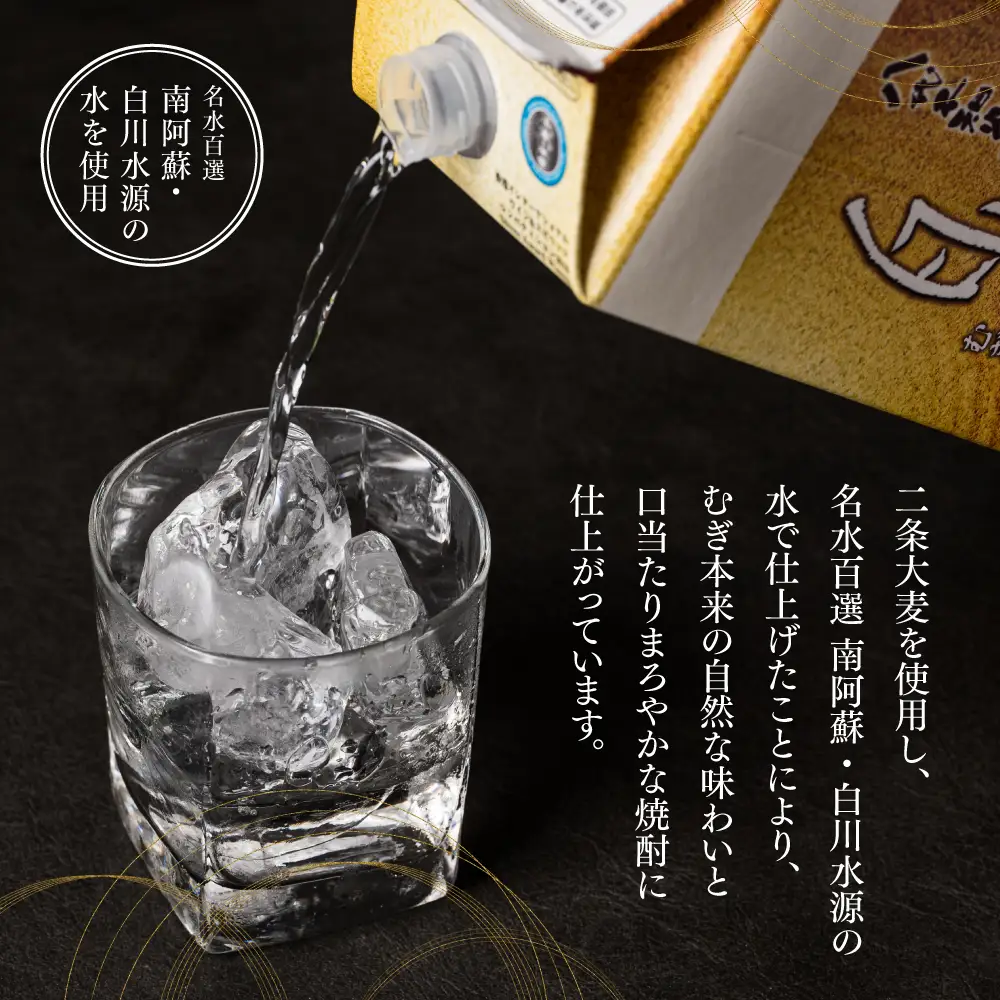 八代不知火蔵 白水 麦焼酎 1.8L パック 6本 25度 紙パック 麦 むぎ焼酎 1800ml 一升 1升 捨てやすい ロック 水割り 炭酸割り