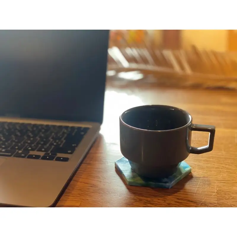 Precious Plastic コースター4枚セット(青)