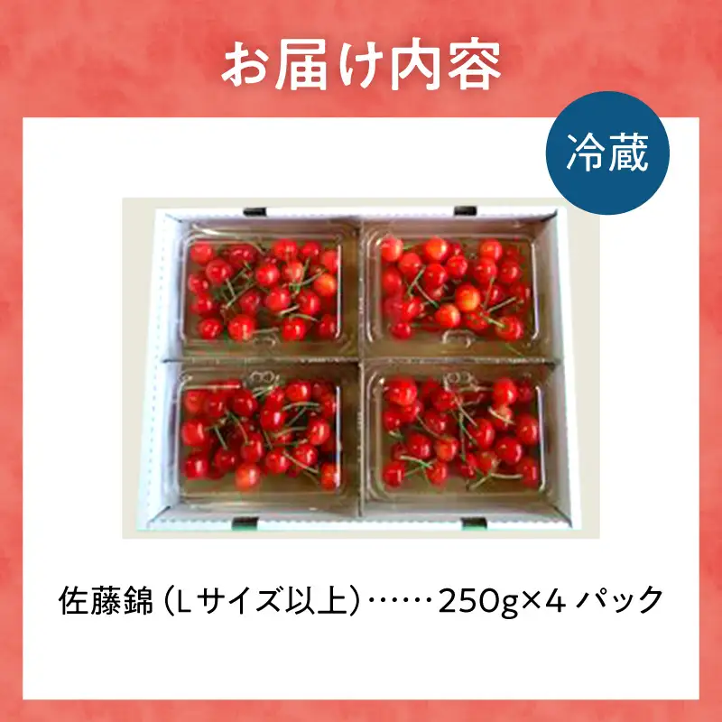 【先行予約：2026年6月下旬以降発送】さくらんぼ【佐藤錦】1Kg_Y127-0014