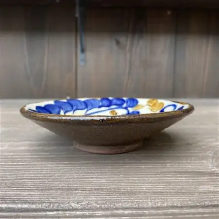 やちむん 唐草紋様 5寸皿(染付)青【1506547】