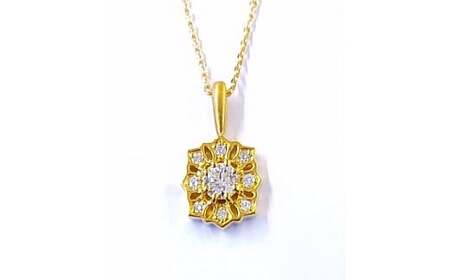 Aufino 22K 22金 ダイヤモンド ネックレス ジュエリー アクセサリー 人気 おすすめ レディース ダイヤ0.18ct カラット K22 ゴールド イエローゴールド 山梨県 甲斐市 AQ-108 SJ-151
