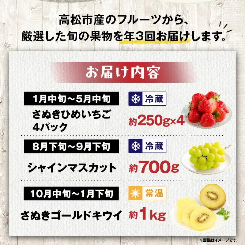 【3回お届け】高松市自慢のフルーツ定期便【C】 | フルーツ