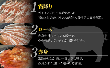 生ハム３種部位食べ比べ（霜降り、ロース、赤身） 180g【信州吟醸豚】 | 八重原ハム 国産 長野 東御 八重原 熟成