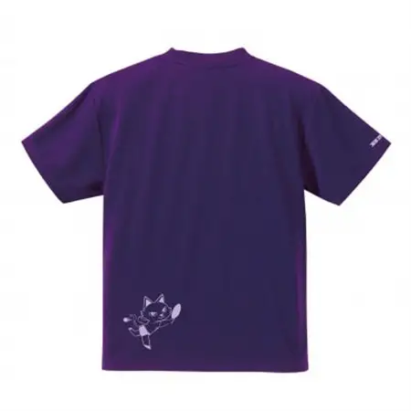 JTTA公認　卓球ユニフォーム【男女兼用(ドライ):Lサイズ】ねこ　パープル_装飾品・工芸品  洋服 _【1511035】