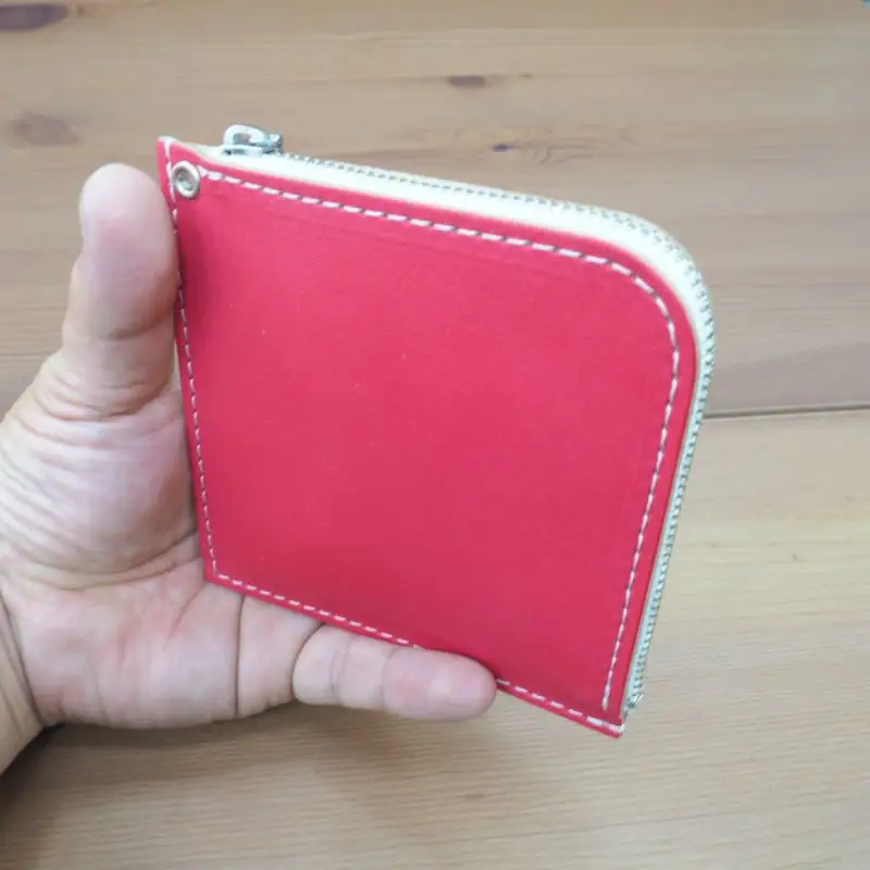財布 プチウォレット【レッド】 革 ( 縦約11cm × 横約11cm × 厚さ約1.0cm )【lfco0004-3】