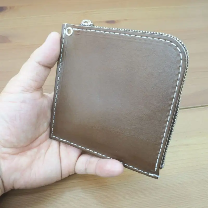 財布 プチウォレット【ダークブラウン】 革 ( 縦約11cm × 横約11cm × 厚さ約1.0cm )【lfco0004-6】