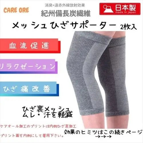血流促進・筋肉緩和・リラクゼーションの効果　驚きのひざサポーター　2枚入【ebns0007】