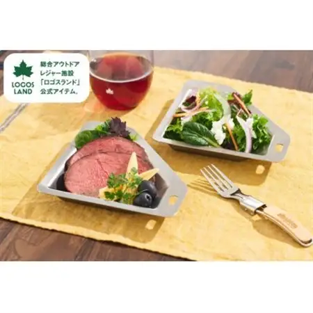 ポリゴンステン プレート　キャンプやアBBQなどアウトドアで活躍します　81280051_ロゴスランド LOGOS LAND KYOTO JOYO ステンレス アウトドア キャンプ BBQ 耐火 直火 レジャー 小皿_【1498771】