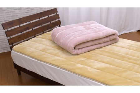 ムートン調アクリルマイヤー敷パッド (シングル：ベージュ) [2173]