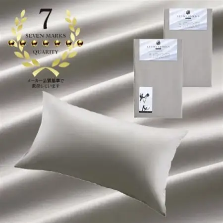 (50×90cm)ポーランド産マザーグースダウンピロー(羽毛枕)95%＆ピローケース:オパールグレー【1501410】