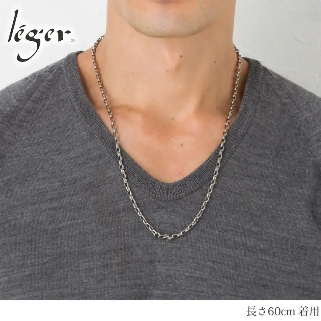 純チタンチェーン 60cm O60F チェーンネックレス メンズ レディース オーバルタイプ 燕三条製 [leger(レジエ)]【029S018】
