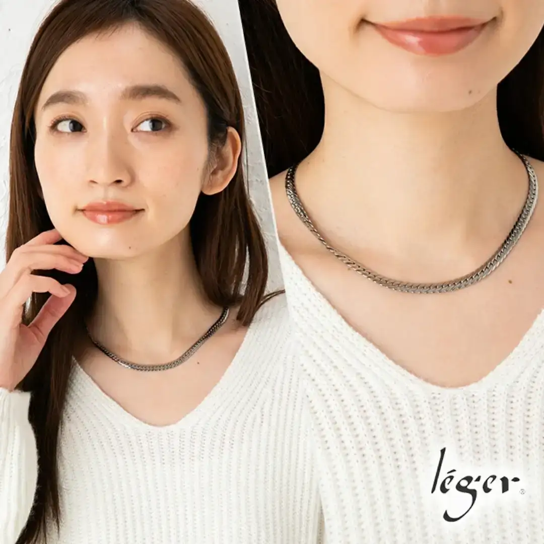 純チタンチェーン 40cm S40B チェーンネックレス メンズ レディース ヘリンボーンタイプ 燕三条製 [leger(レジエ)]【043S018】