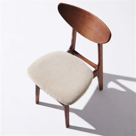 Karl Dining Chair モケット クリンプベージュ ダークブラウンフレーム【SWOF】_雑貨・日用品 椅子・チェア・ソファ 家具・インテリア _【1487558】