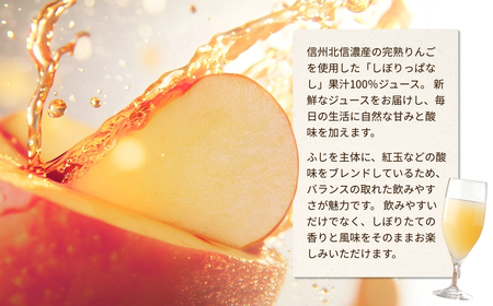 信州産 りんごジュース 「しぼりっぱなし」 ストレート果汁100％ (1L×6本)|りんごジュース